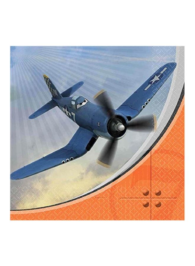 أمسكان طقم مناديل ورقية للمشروبات بطبعة للحفلات - 16 قطعة