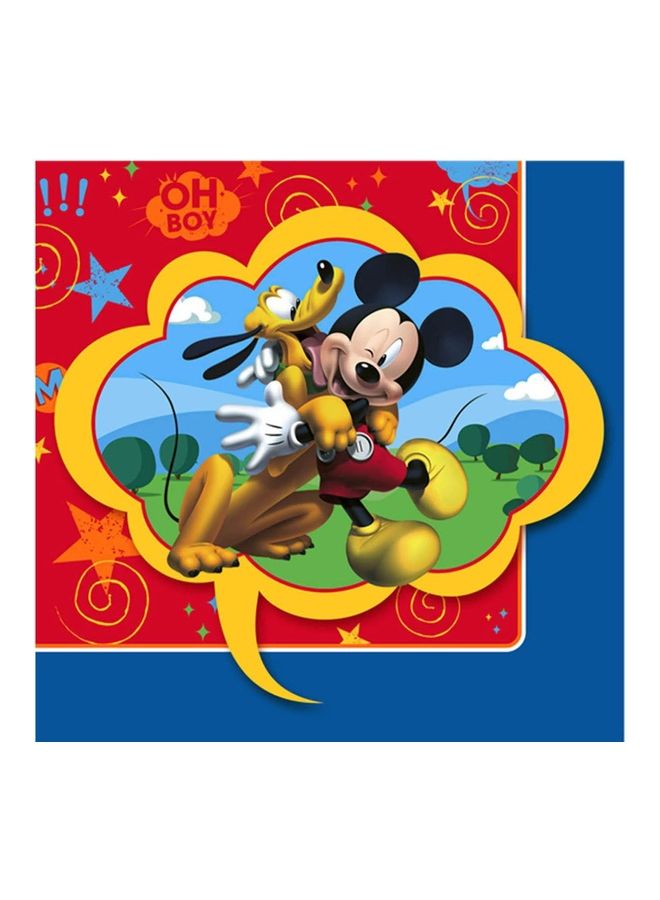 أمسكان طقم مناديل ورقية للمشروبات بطبعة للحفلات - 16 قطعة