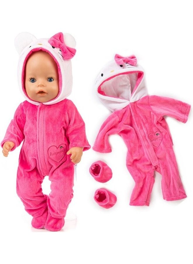 Hooded Jumpsuit With Shoes For 18-Inch Baby Doll  - Image 2