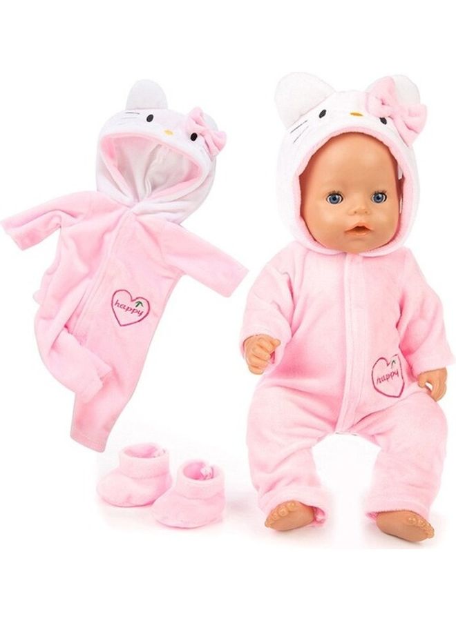 Hooded Jumpsuit With Shoes For 18-Inch Baby Doll  - Image 3