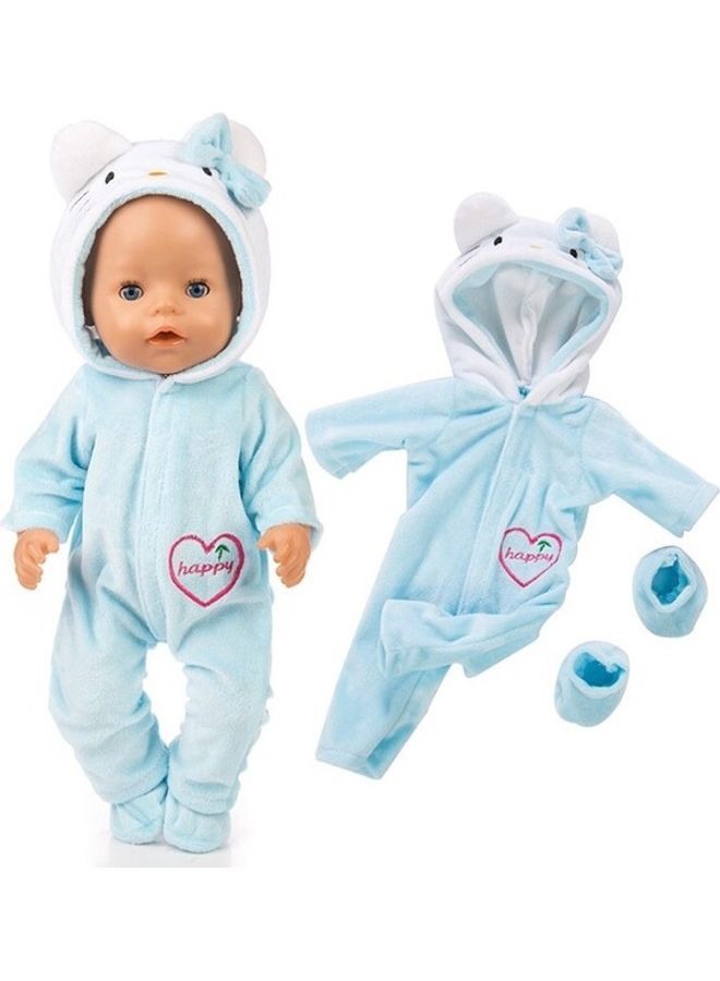 Hooded Jumpsuit With Shoes For 18-Inch Baby Doll  - Image 1