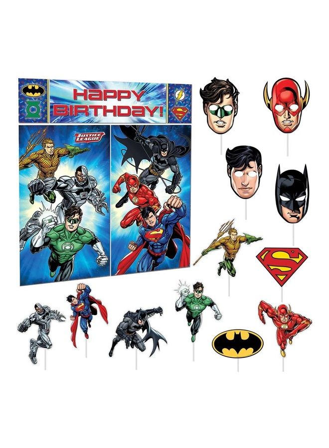 Amscan Justice League Scene Setters With Photo Props 65x59x69inch Birthday Decorations Party Supplies 65x59x69inch