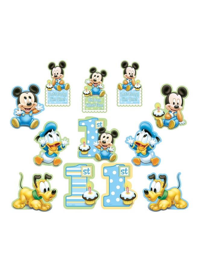 أمسكان قصاصات تزيين حفل عيد الميلاد الأول بتصميم شخصية ميكي ماوس من 12 قطعة