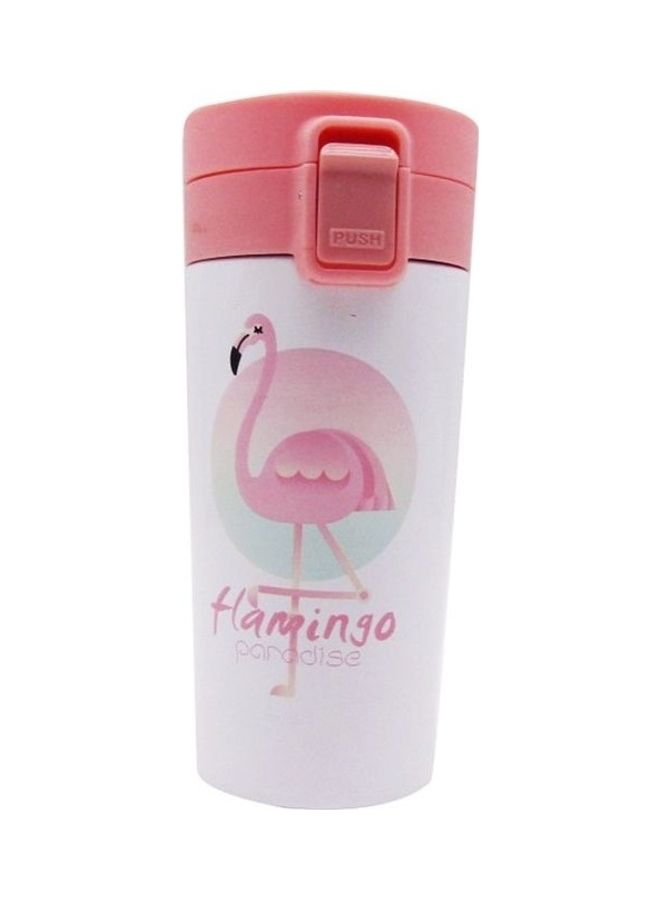 Flamingo Paradise Stainless Steel Thermal Mug With Internal Filter White/Pink 380ml