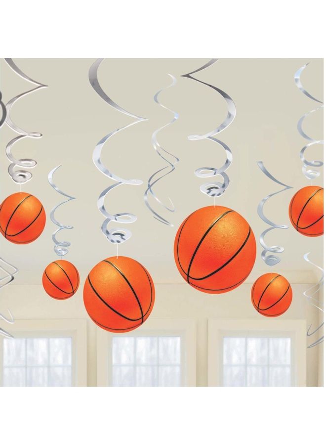Amscan BASKETBALL SWIRL VALUE PACK 12PCS