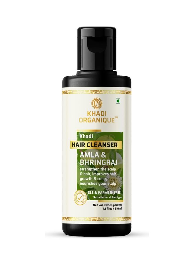 Khadi ORGANIQUE Khadi Organique Amla & Bhringraj Shampoo Sls Paraben Free For Anti Dandruff Men Women 210 Ml  - Image 1