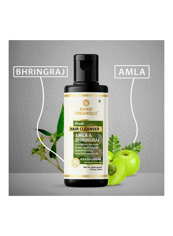 Khadi ORGANIQUE Khadi Organique Amla & Bhringraj Shampoo Sls Paraben Free For Anti Dandruff Men Women 210 Ml  - Image 4