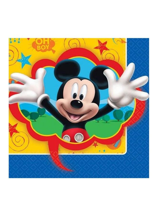 أمسكان طقم مناديل ورقية للمشروبات بطبعة للحفلات - 16 قطعة