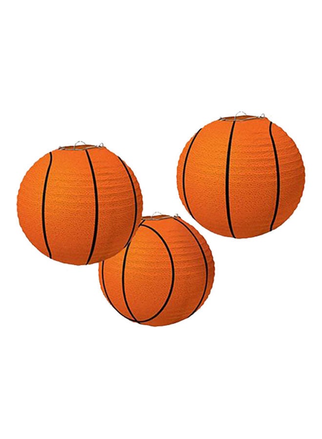 Amscan 3-Piece Basketball Shaped Paper Lantern Set