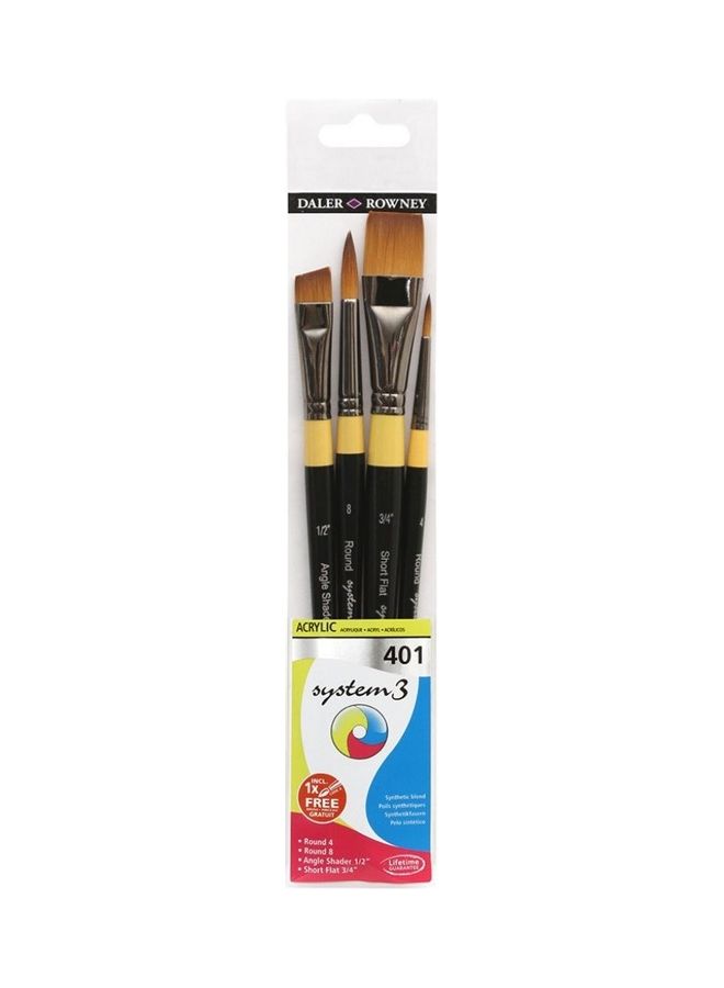Generic 4-Piece Brush System 3 Wallet 401 Black 