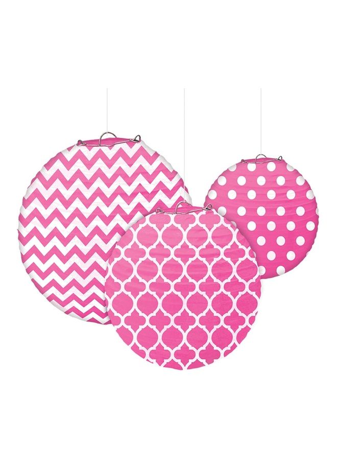 Amscan 3-Piece Dots And Chevron Paper Lantern Set