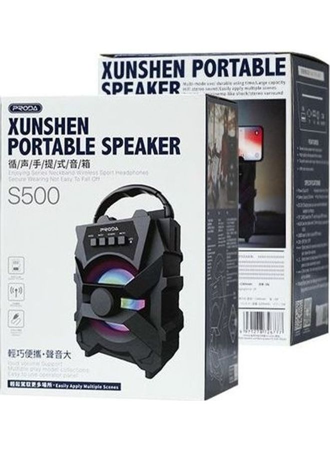 PRODA - Xunshen Portable Wireless Bluetooth Speaker With FM Radio /SD Card Reader / AUX And USB Black - Image 1