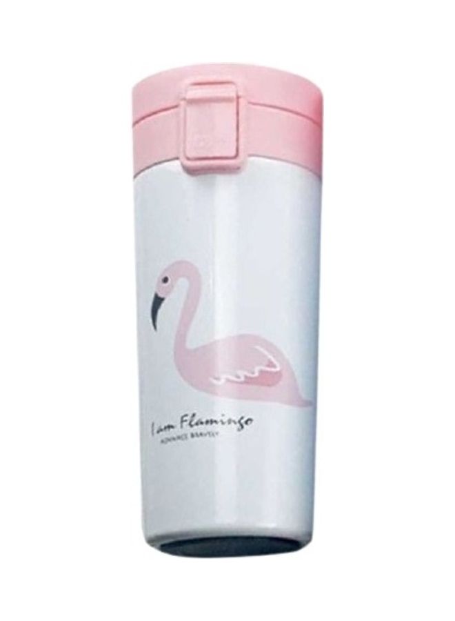 Flamingo Stainless Steel Thermal Mug With Internal Filter White/Pink 380ml
