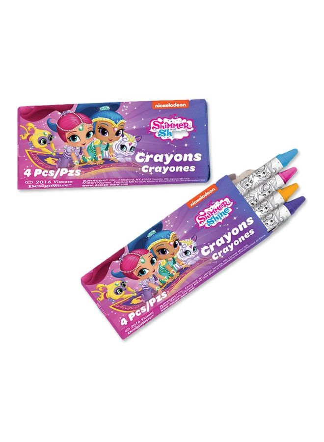 أمسكان ألوان شمع بعبوة بطبعة مسلسل الرسوم المتحركة "Shimmer and Shine" من 12 قطعة