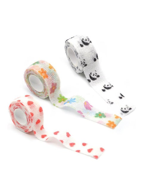 3 Rolls Of Self Adherent Cohesive Wrap Bandages Multicolour
