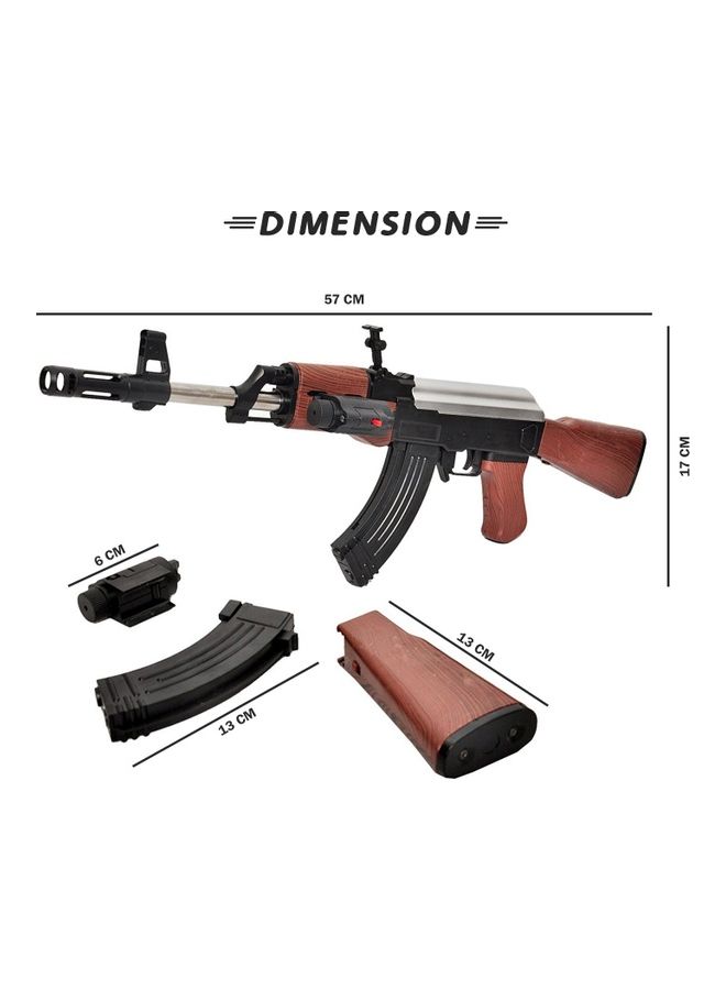 ميس آند شيف - لعبة مسدس خرز بتصميم مطابق لسلاح AK47 مع ضوء ليزر - Image 1