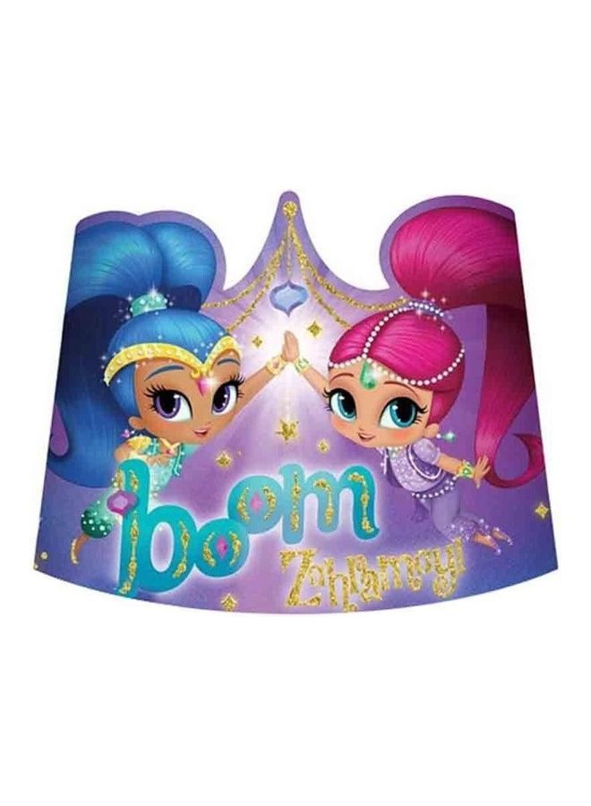 أمسكان مجموعة تيجان ورقية بتصميم مستوحى من مسلسل "Shimmer & Shine" مكونة من 8 قطع - Image 1
