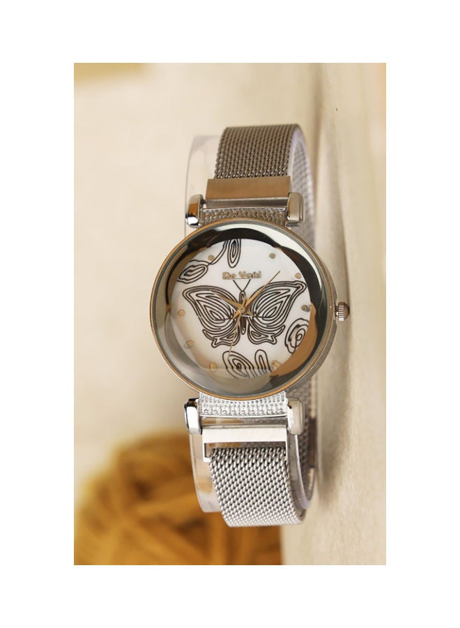 دي فاني ساعة يد بسوار مغناطيسي مصنوعة من الستانلس ستيل للنساء - Image 2