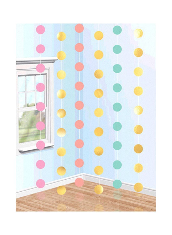 Amscan 6-Piece Pastel Confetti Foil Dot Garland
