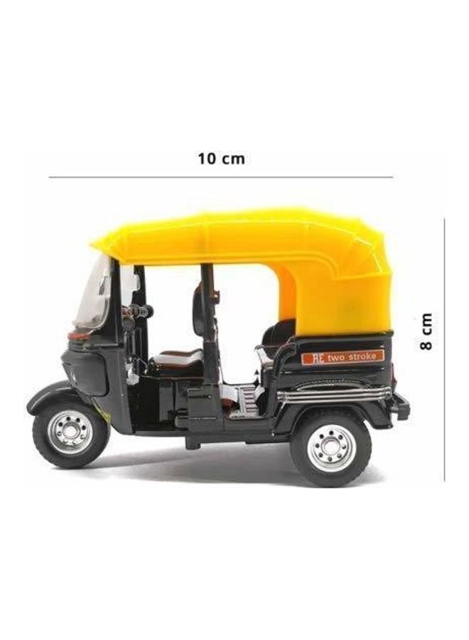 TEMSON Die Cast CNG Auto Rickshaw Toy Model With Movable Handle & Pull Back Action - Image 2