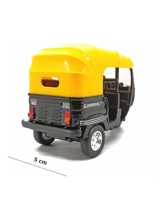 TEMSON Die Cast CNG Auto Rickshaw Toy Model With Movable Handle & Pull Back Action - Image 4