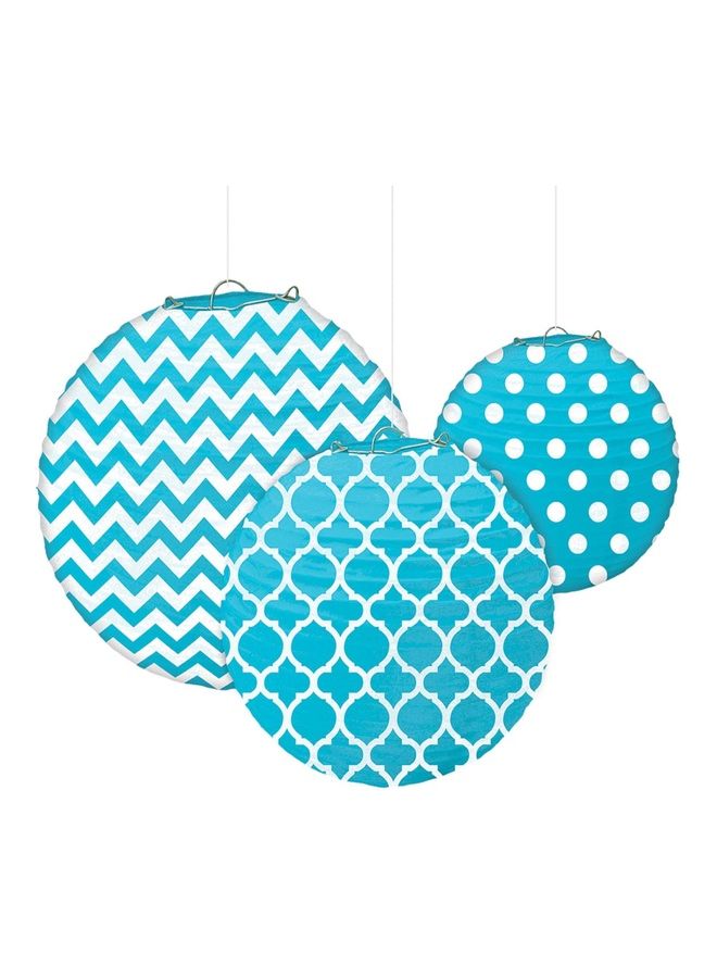 Amscan 3-Piece Dots And Chevron Paper Lantern Set