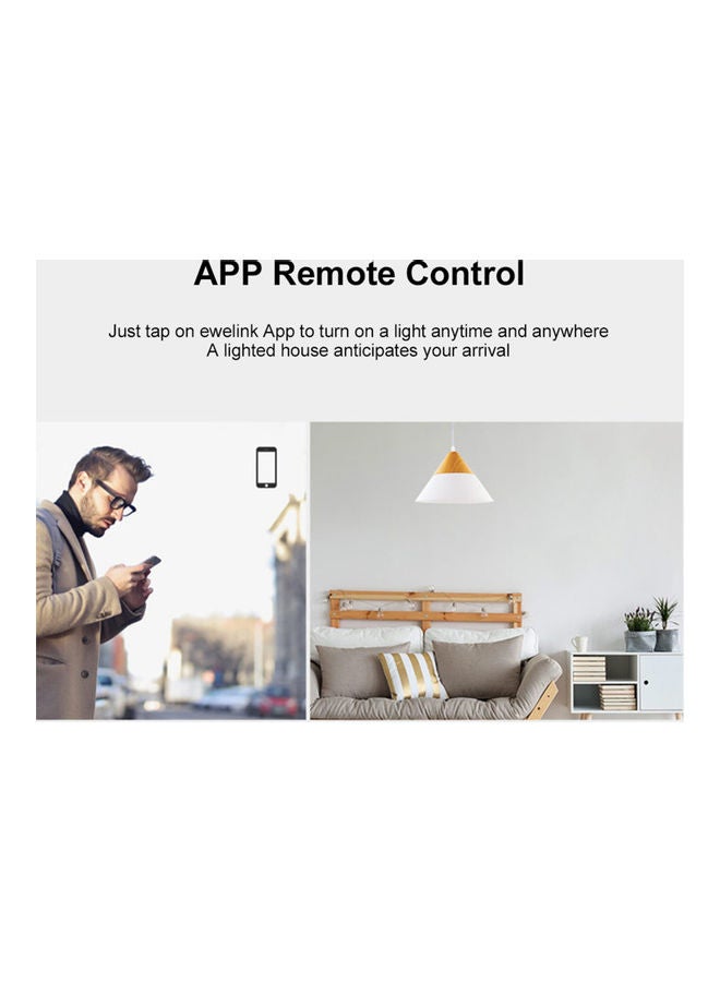 Generic - SONOFF T1EU2C-TX 2 Gang Smart WiFi Wall Light Switch 433Mhz RF Remote Control APP/Touch Control Timer EU Standard Panel Smart Switch Compatible with Google Home/Nest & Alexa White 10.2*4.6*10.2cm - Image 1