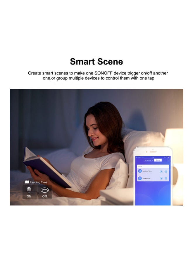 Generic - SONOFF T1EU2C-TX 2 Gang Smart WiFi Wall Light Switch 433Mhz RF Remote Control APP/Touch Control Timer EU Standard Panel Smart Switch Compatible with Google Home/Nest & Alexa White 10.2*4.6*10.2cm - Image 1
