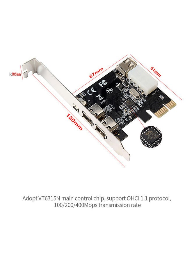 Generic - PCI-E To 3-Port DV High-Definition Video Capture Adapter Card Black - Image 1