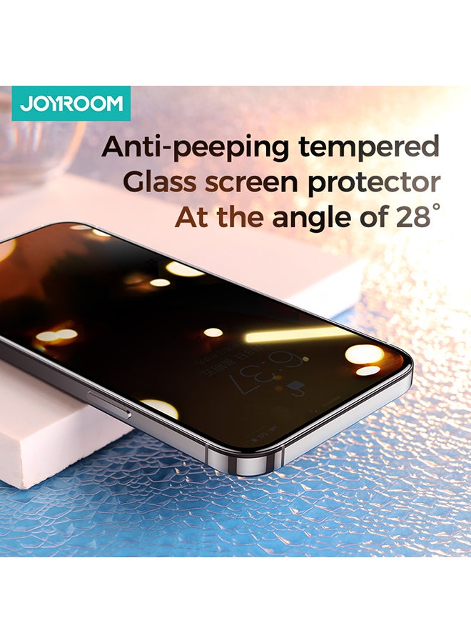 JOYROOM - Tempered Glass Privacy Full Screen Protector For iPhone 11 Pro Max Clear/Black - Image 1