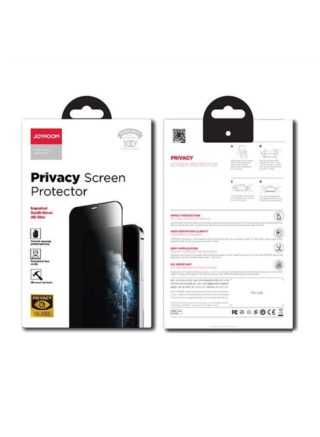 JOYROOM - Tempered Glass Privacy Full Screen Protector For iPhone 11 Pro Max Clear/Black - Image 1