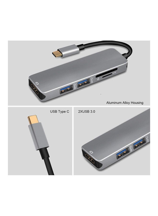 Generic - 5-In-1 USB Type-C Hub Grey - Image 1