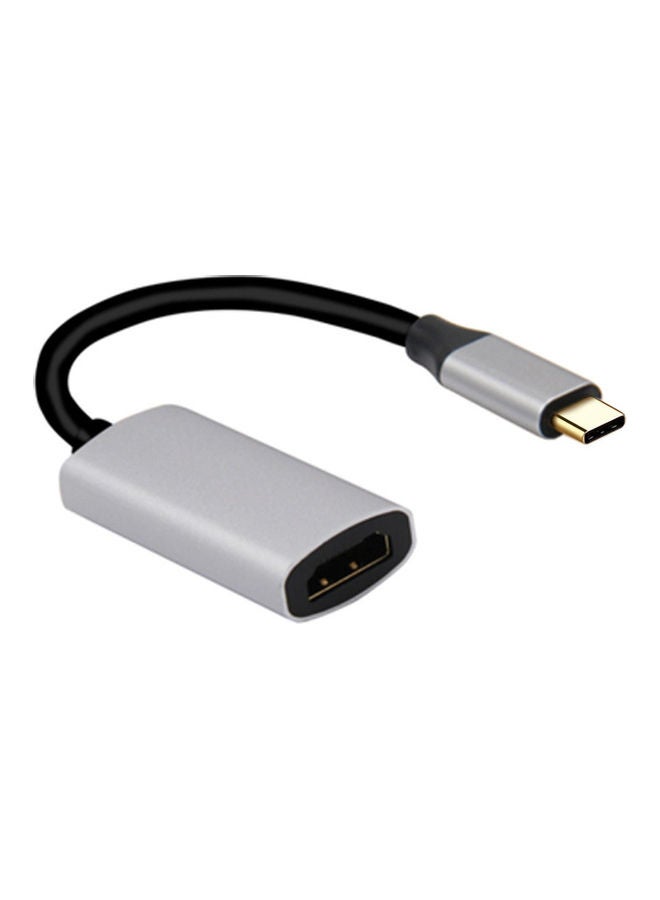 USB Type C To HDMI Female Adapter Cable Silver/Black  - Image 1