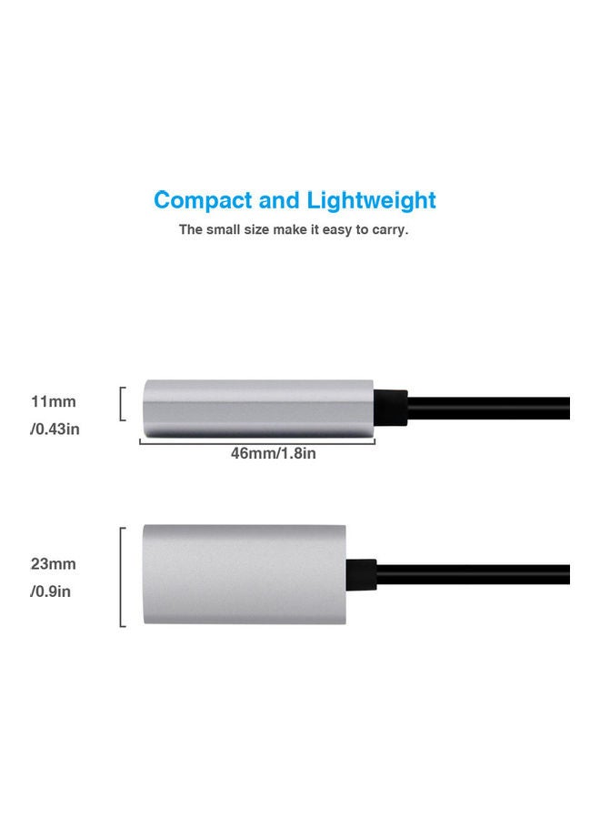 USB Type C To HDMI Female Adapter Cable Silver/Black  - Image 4
