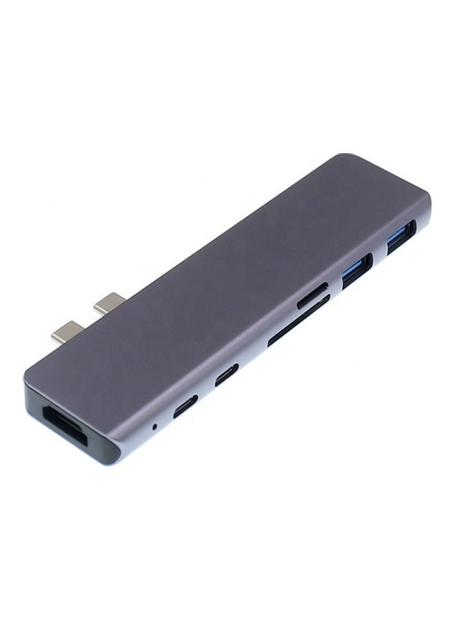 7-In-1 USB 3.0 Type-C Hub For Apple MacBook Pro/Air Grey  - Image 1