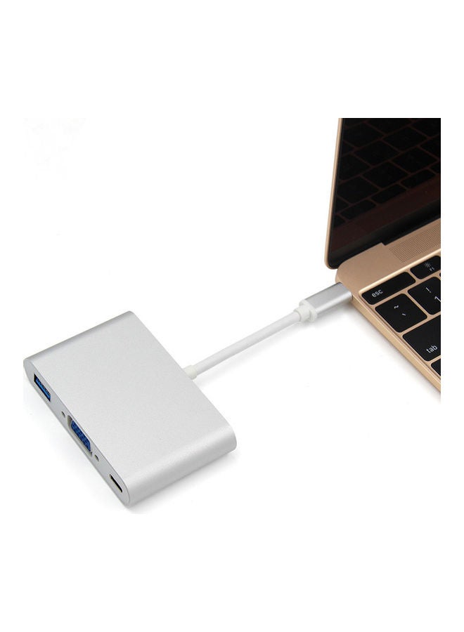 Generic - USB-C To HDMI VGA Adapter Silver - Image 1