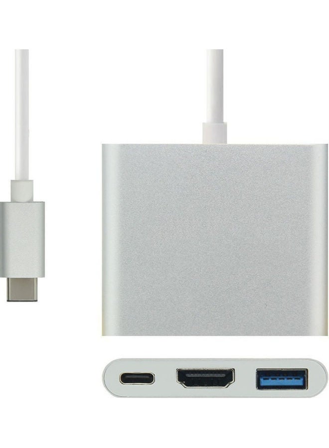 Generic - 3-In-1 Type-C Hub Silver - Image 1