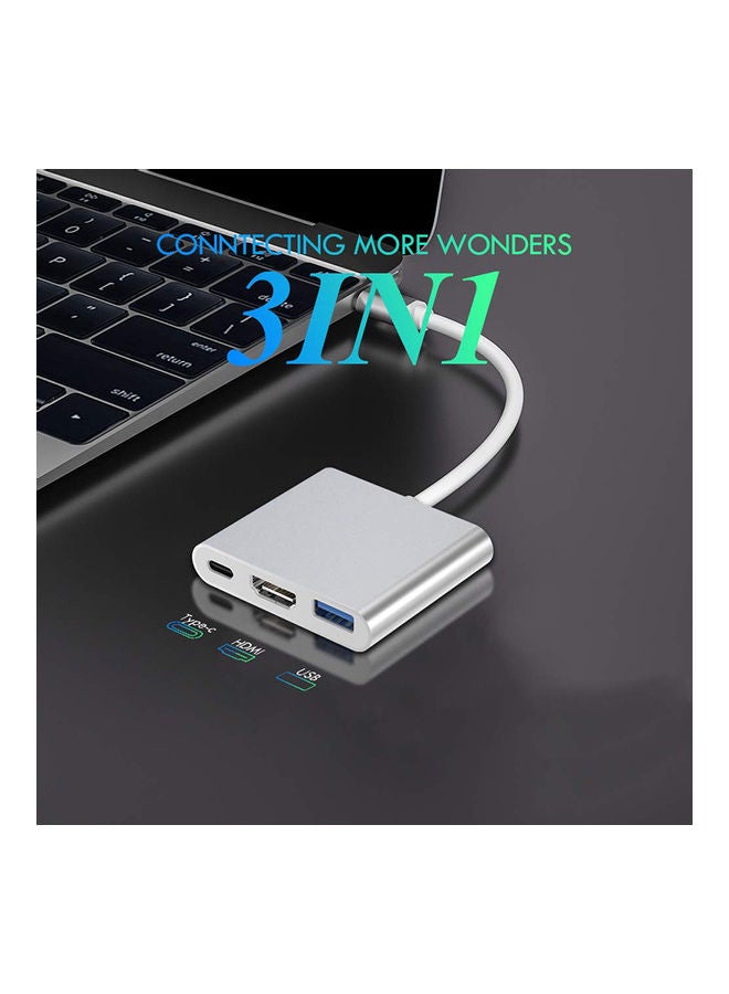 Generic - 3-In-1 Type-C Hub Silver - Image 1
