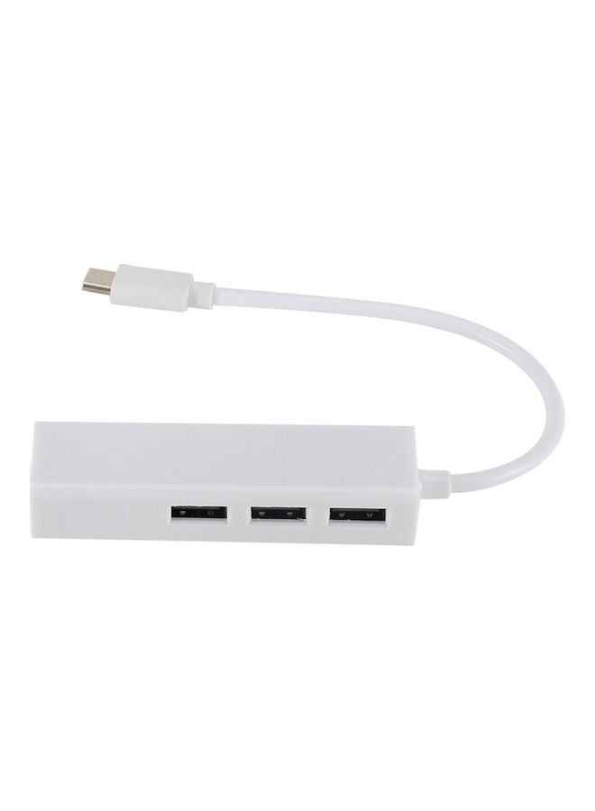 ماركة غير محددة موزع محول من USB 3.0 إلى USB إيثرنت LAN أبيض  - Image 2