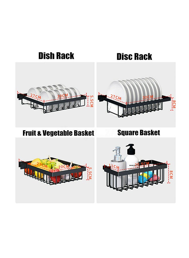 Over The Sink Dish Drying Rack Organizer Black 85cm  - Image 3