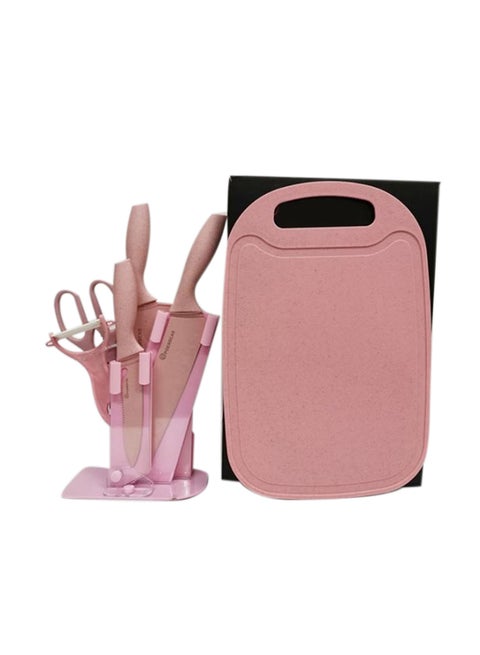 7-Piece Knife Kitchen Tool Set Pink 32cm