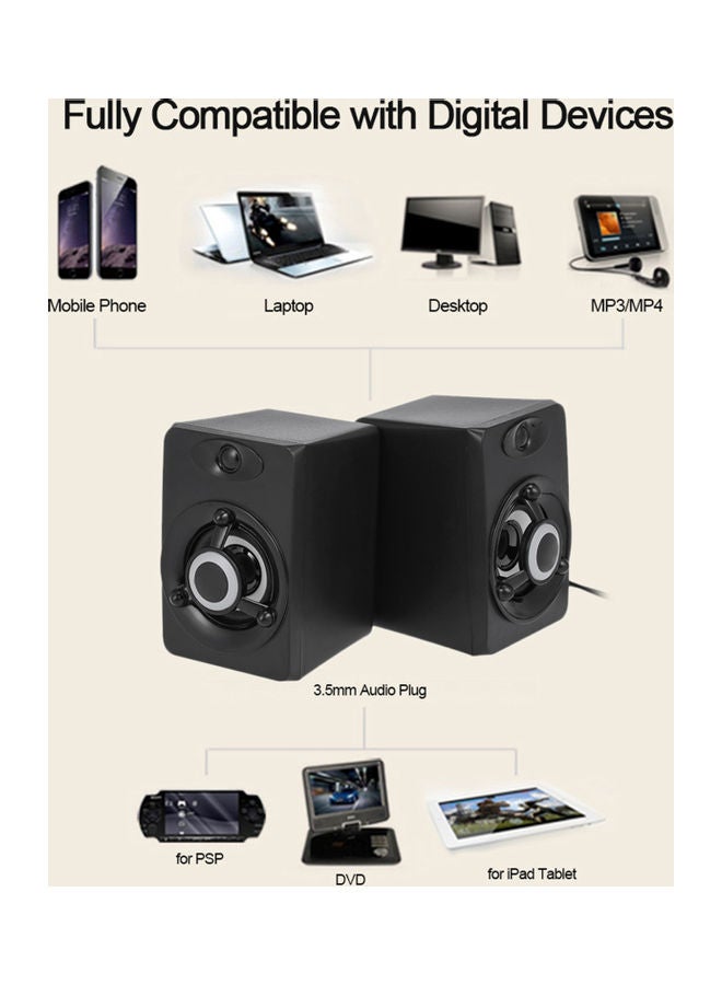 مكبر صوت سلكي من Sada V118 بمنفذ USB أسود - Image 2