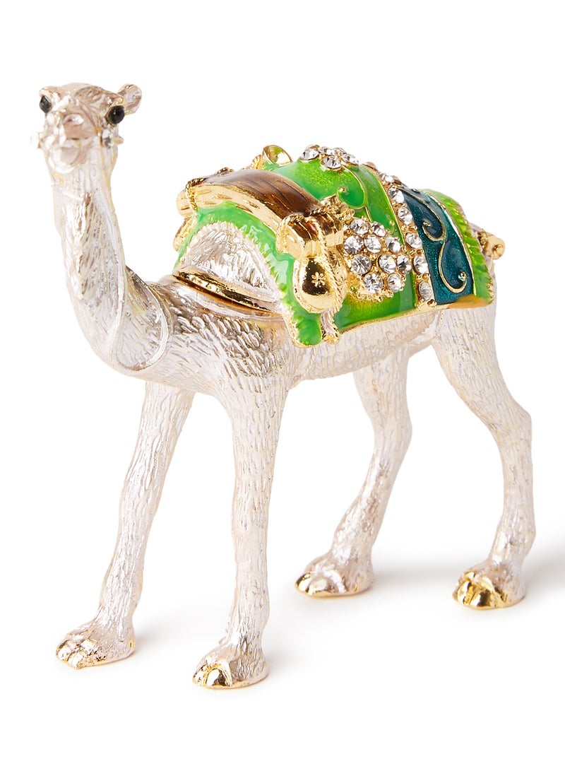 Al Jaber Decorative Gold Plated Camel Figurine Silver/Blue/Green - Image 2