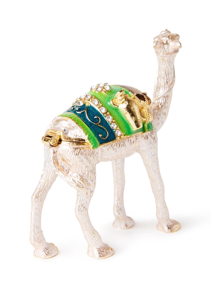 Al Jaber Decorative Gold Plated Camel Figurine Silver/Blue/Green - Image 3