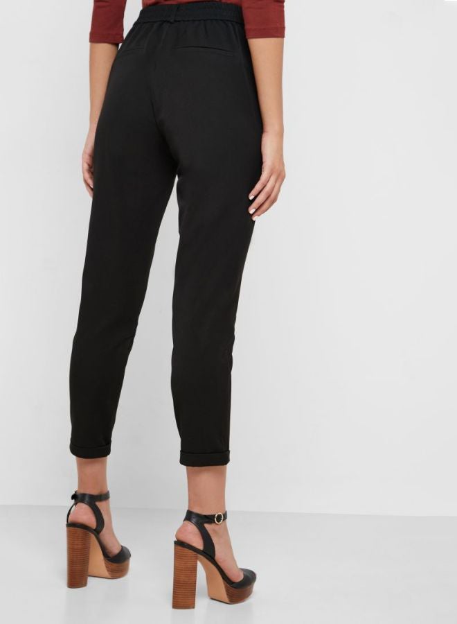 VERO MODA Fabric Roll Hem Pants Black  - Image 2