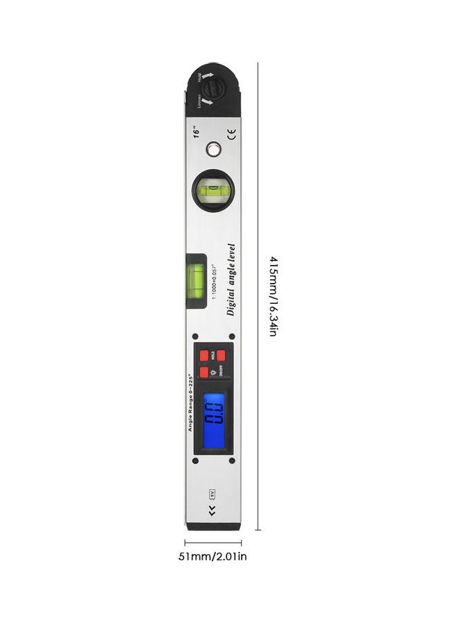 0-225 Degree Digital Angle Level Meter Silver 45.5 x 4 x 6.8cm  - Image 3