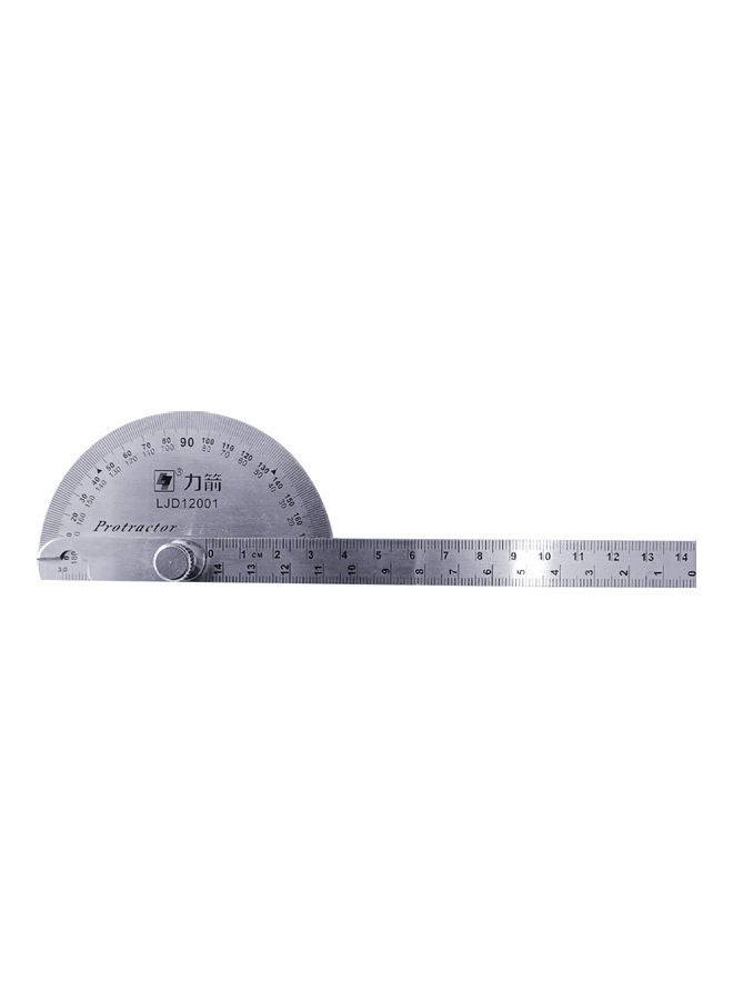 Stainless Steel 180-Degree Protractor Silver - Image 1