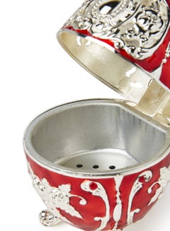 Al Jaber Silver Plated Decorative Incense Burner Silver/Red  - Image 3