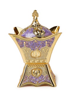 Al Jaber Gold Plated Incense Burner Purple  - Image 1