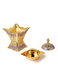 Al Jaber Gold Plated Incense Burner Purple  - Image 2